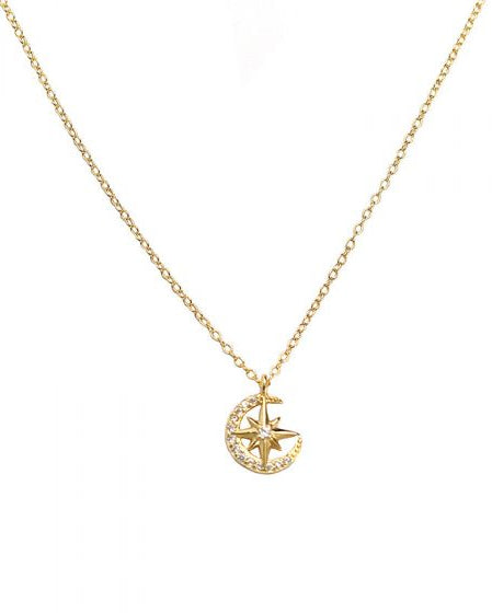 Celestial Moon & Star Necklace - NEW