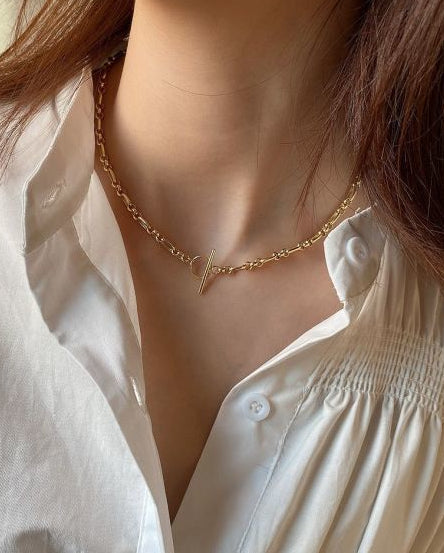 Midas Chunky Fob Chain Necklace 18k Gold