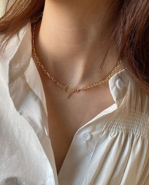 Midas Chunky Fob Chain Necklace 18k Gold