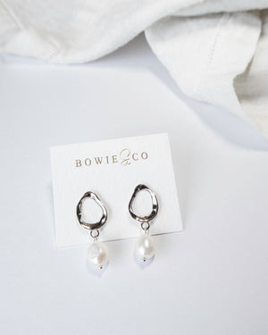 Oceania Organic Shape Pearl Earrings