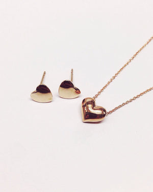 18k Rose Gold Heart Stud Earrings