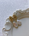 Cowrie Shell Pearl Earrings 18k Gold