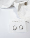 Geometric Pearl Stud Earrings