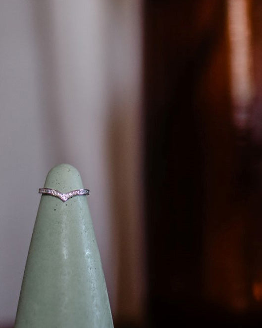 CZ Chevron Ring