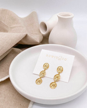 Midas Triple Coin Earrings 18k Gold