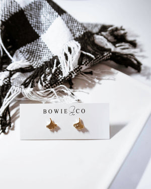 Ginkgo Leaf Stud Earrings