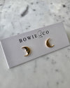 Crescent Moon Stud Earrings