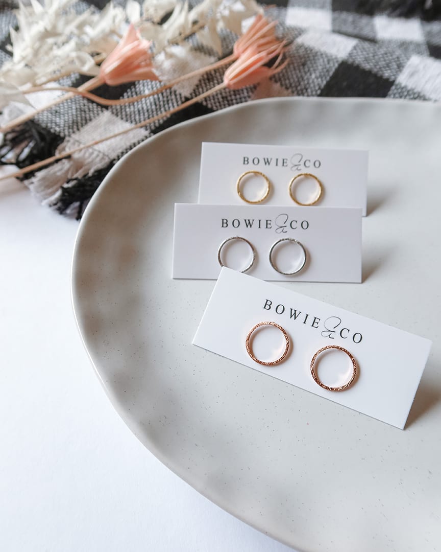 Circle Geo Stud Earrings