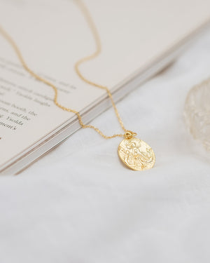 Mermaid Coin Necklace 18k Gold