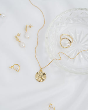 Mermaid Coin Necklace 18k Gold