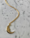 Crescent Moon Necklace  - Gold