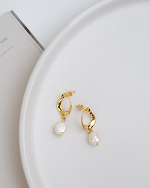 Oceania Organic Shape Pearl Earrings