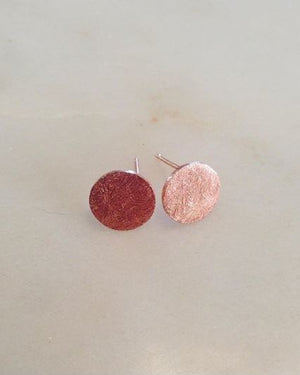 Brushed Circle Stud Earrings